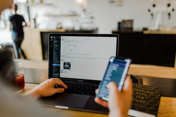 Person using fintech app on smartphone for money management and budgeting