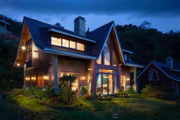 House exterior with beautiful curb appeal and garden landscaping