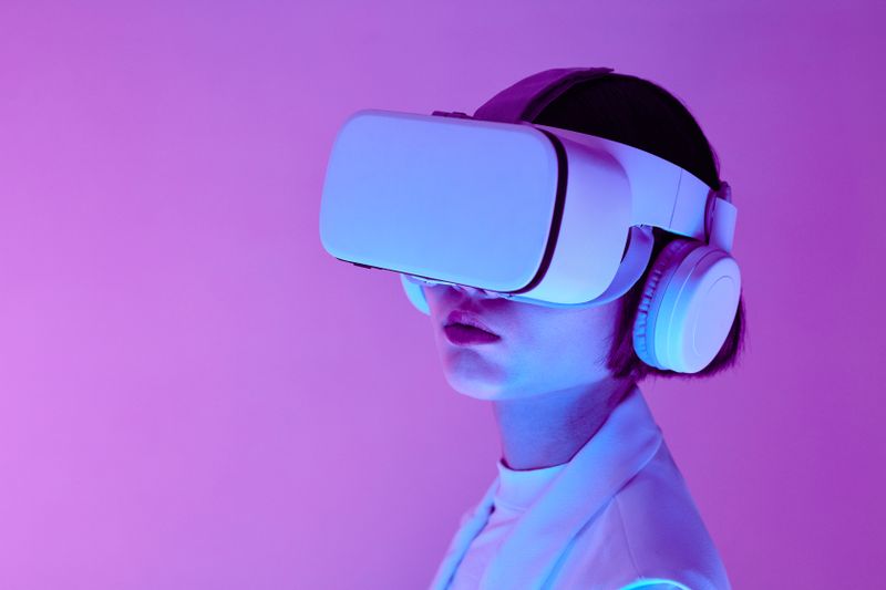 Child using VR technology for active gaming combining physical movement with digital entertainment