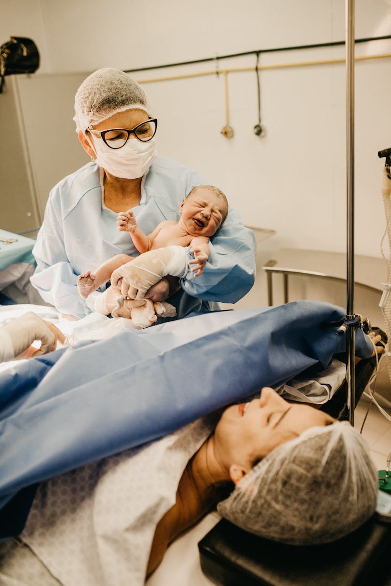 Patient receiving advanced medical treatment in a clinical setting