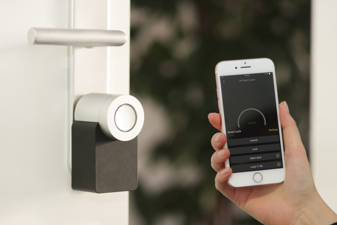 Smart LED lighting system controlled by smartphone app in modern home